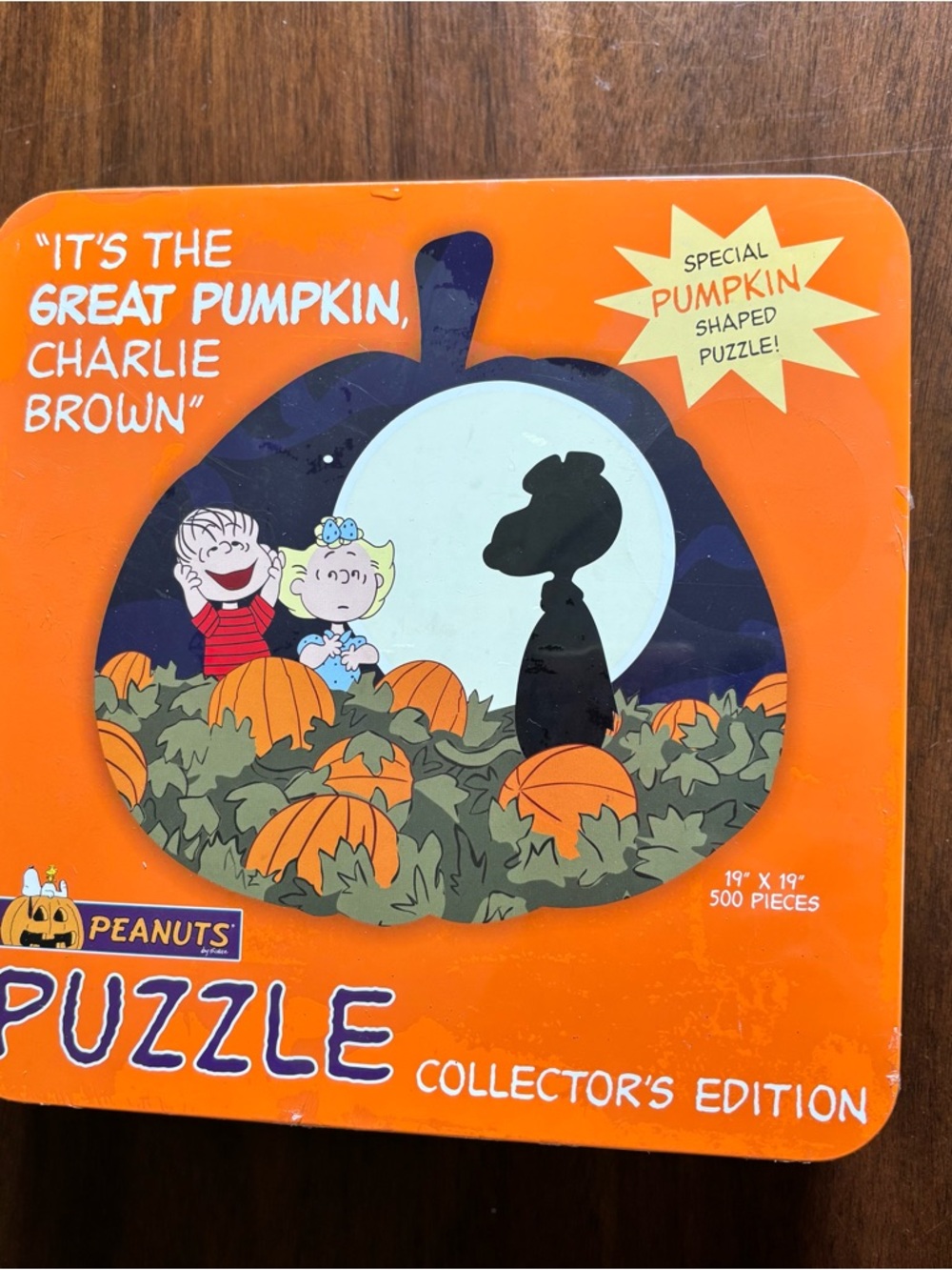 Peanuts Halloween Pumpkin Puzzle Tin - Orange